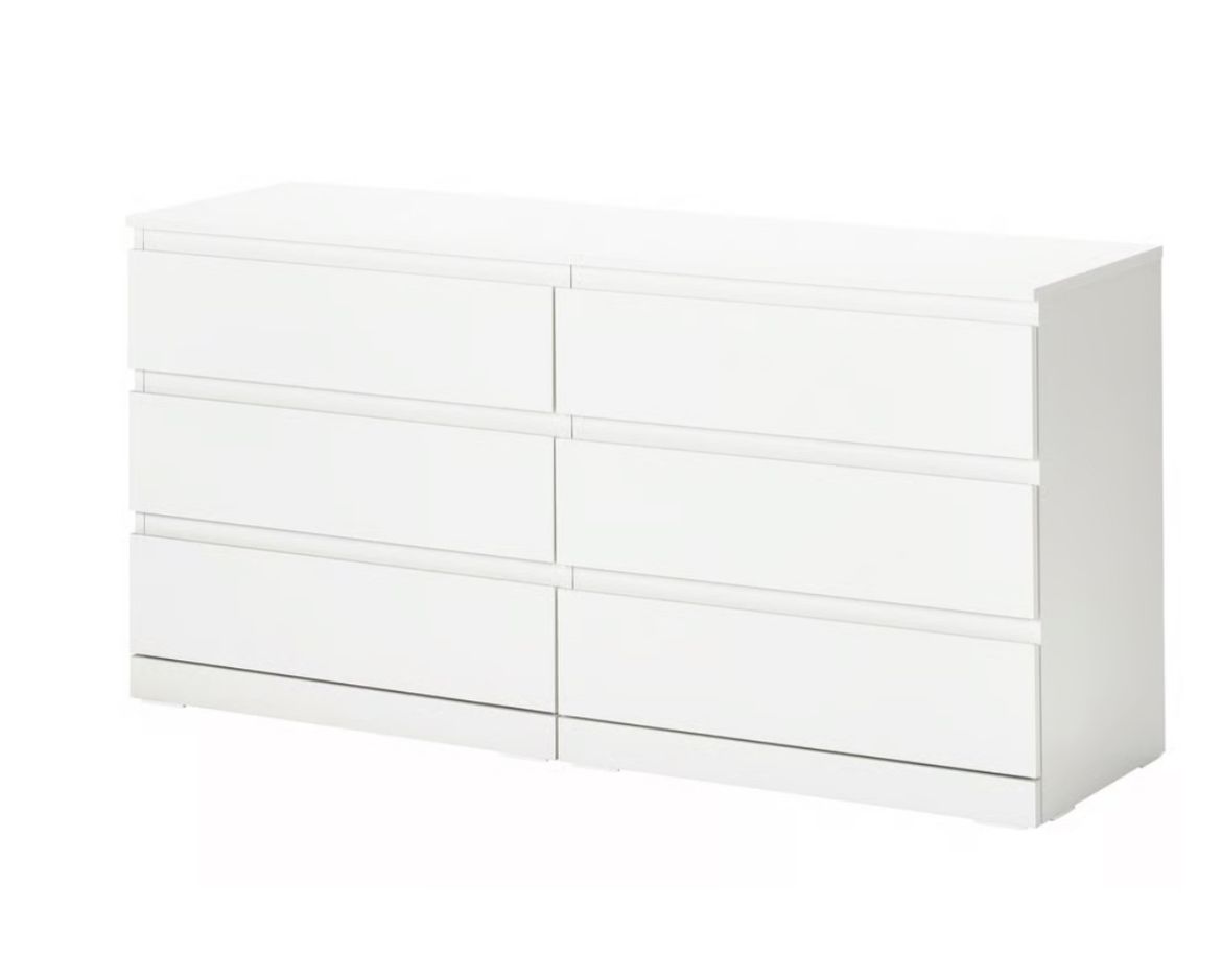 Cómoda blanca de 6 cajones